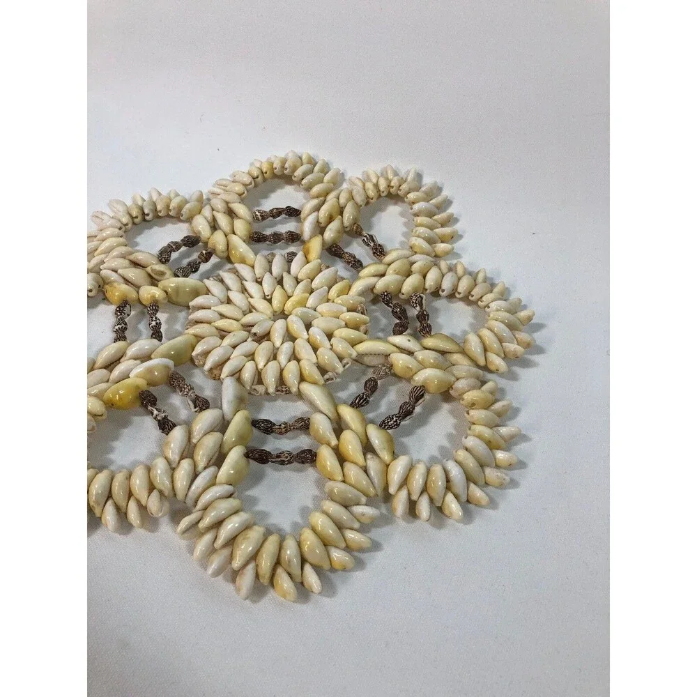 Vintage Glossy Conch Sea Shell Trivets 9 1/2